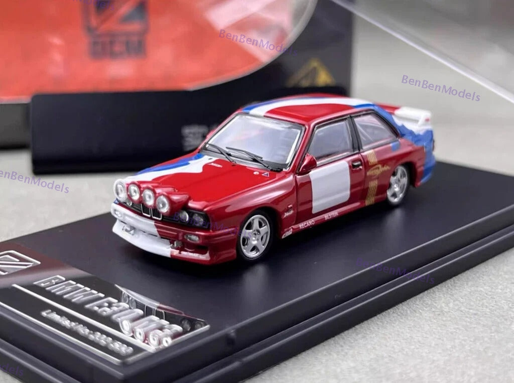 1:64 DCM Red Rally BMW M3 E30 Coupe Widebody Sports Diecast Model Car Limited