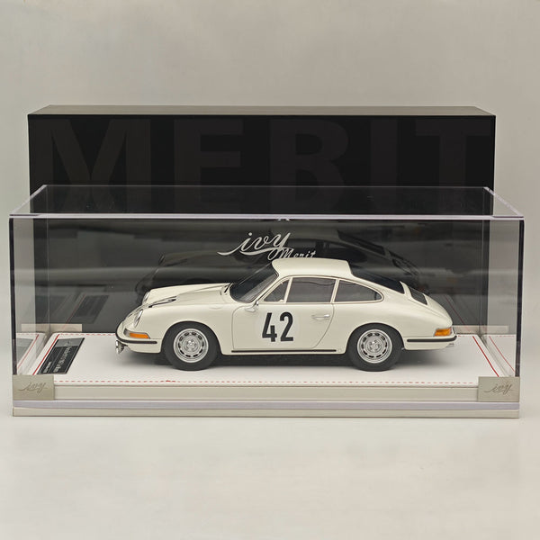 Ivy Merit 1/18 Porsche 911s 1967 Le Mans White 42# High-Quality Collection Resin