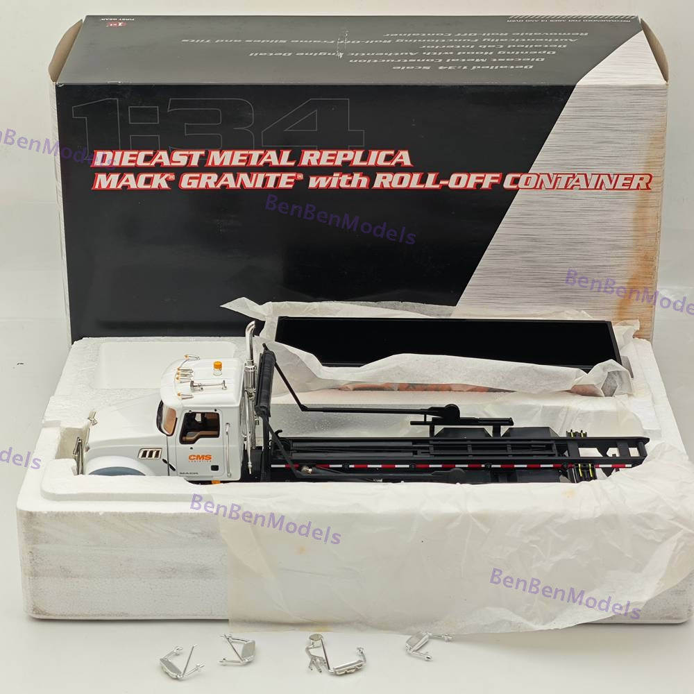 1:34 FIRST Mack Granite with Tub-Style Roll-Off Container DIECAST 19-4054 Used