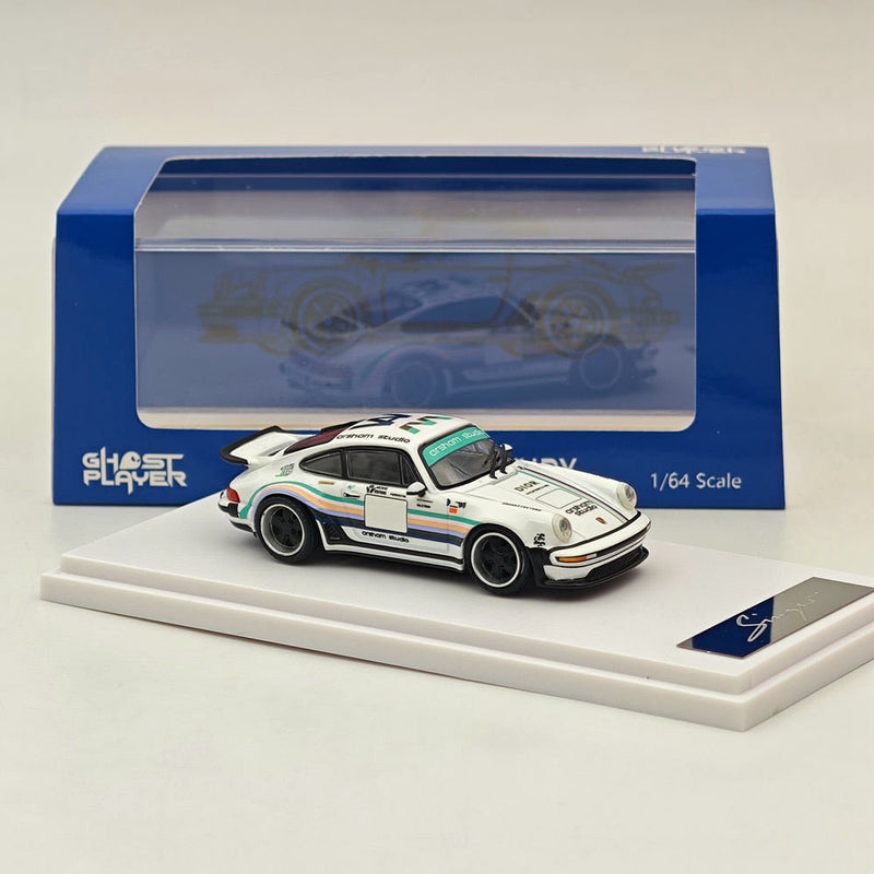 1/64 Ghost Player Porsche White Singer Turbo Study 930 Classic Sport Model