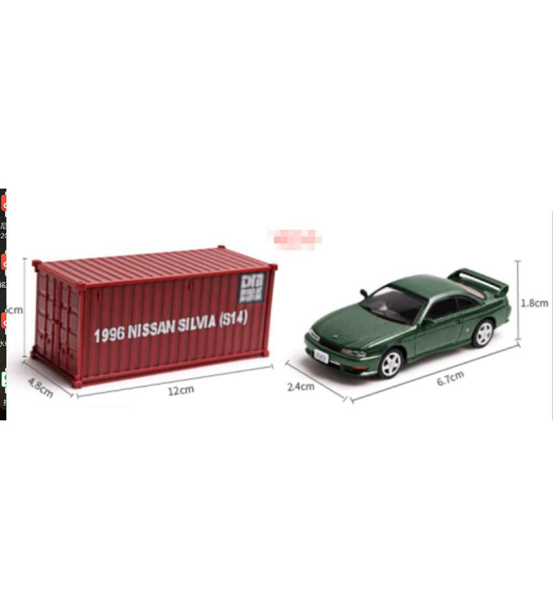 DM Container DieCast Master 1:64 Nissan Silvia S14 S15 Toys Car Models Miniature Hobby Collection Gifts