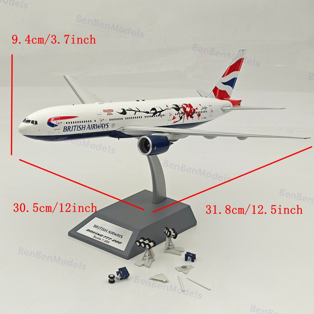 1:200 ARD British Airways Boeing 777-200 / G-YMML / ARDBA84 / WITH STAND/Diecast