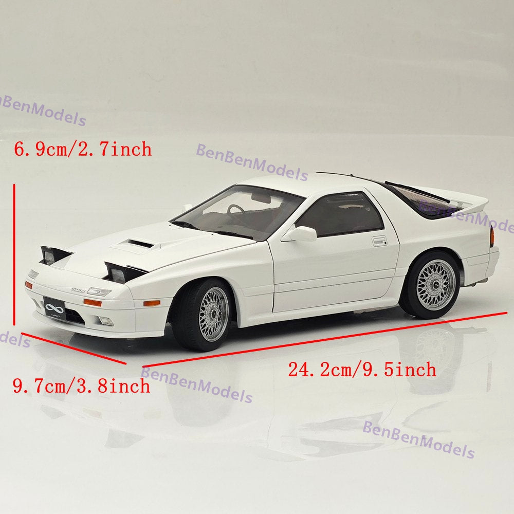 1/18 TopArt MODEL MAZDA RX7 FC3S 1989 White Diecast Model Toy Car Gifts