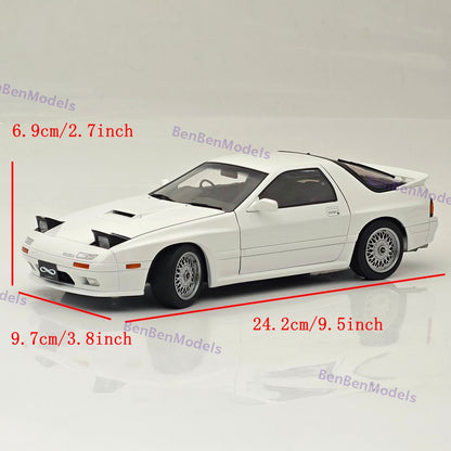 1/18 TopArt MODEL MAZDA RX7 FC3S 1989 White Diecast Model Toy Car Gifts