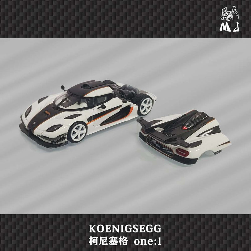 MJ 1:64 Koenigsegg one1 Gulf/Noctilucent Diecast Toys Car Models Miniature Hobby Collection Gifts