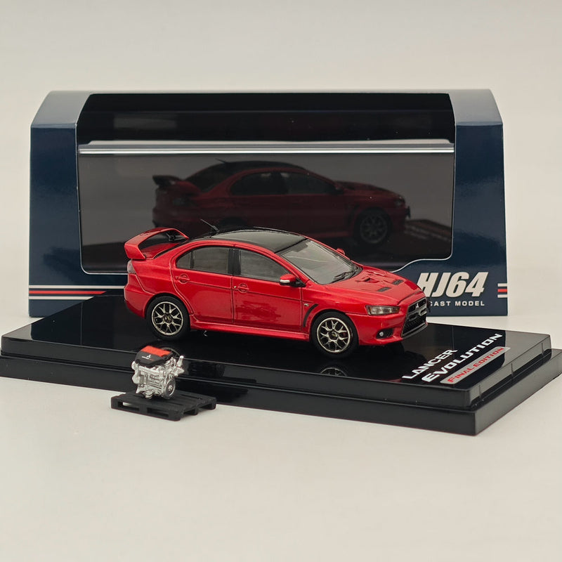 Hobby Japan 1/64 Mitsubishi Lancer Evolution X Final Edition Red HJ642053CR