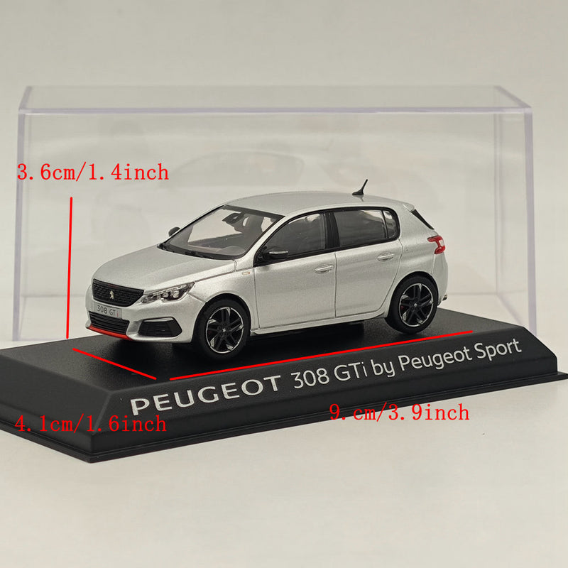 1/43 Norev Peugeot 308 GTi SPORT VERSIO Silver Diecast Model Cars Collection