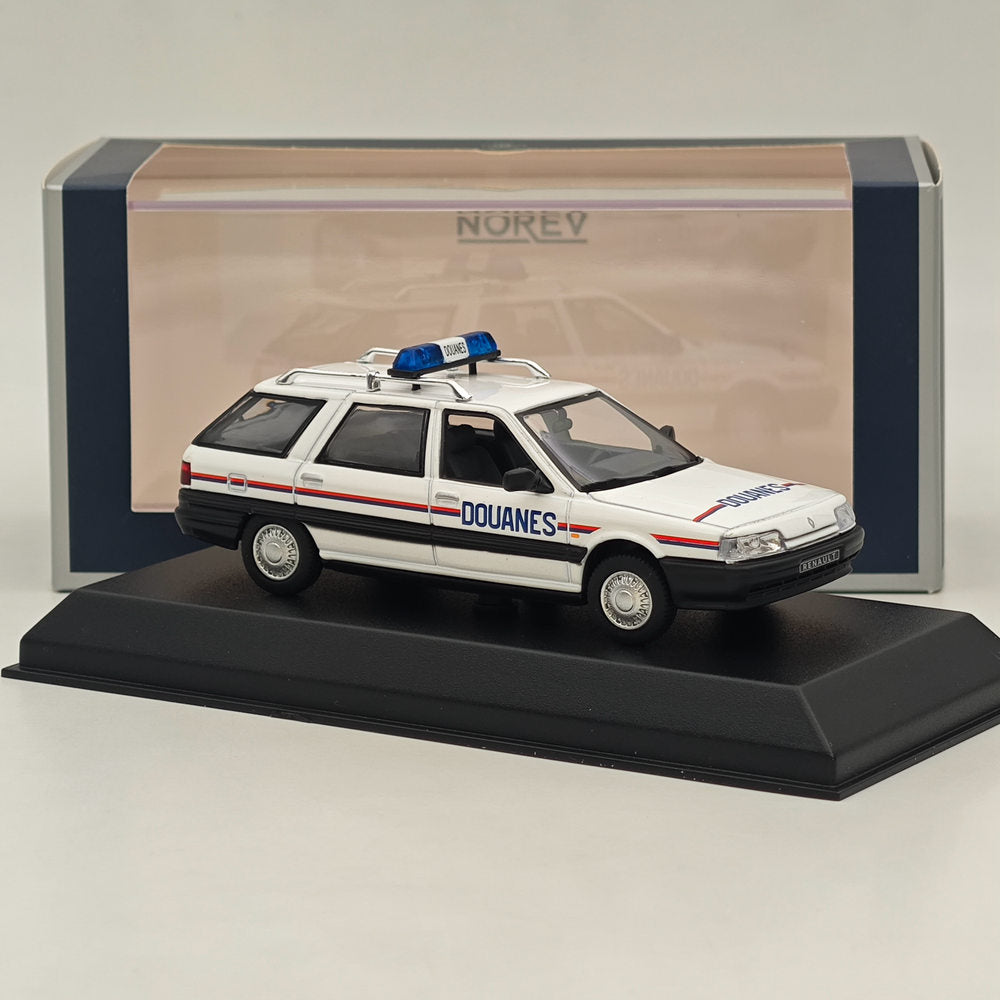 1/43 Norev Renault R21 Nevada Sw Station Wagon Douanes 1993 modèle moulé sous pression blanc