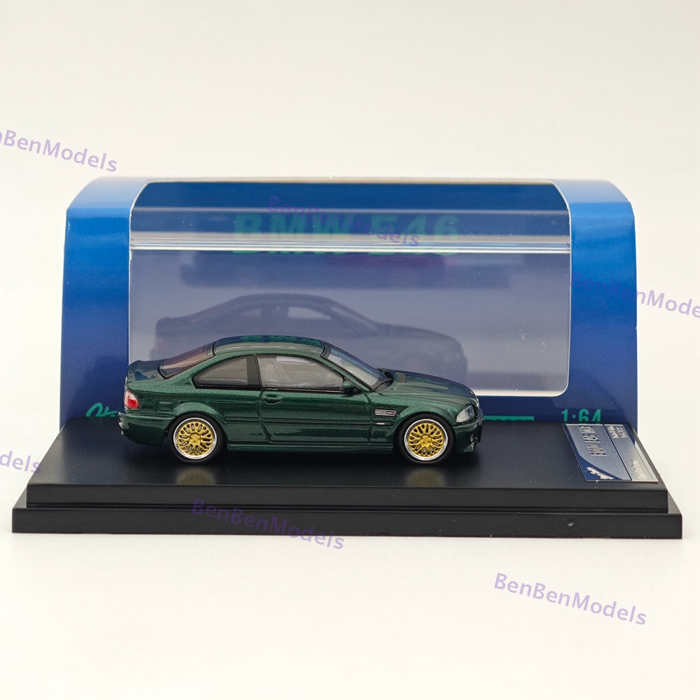 1/64 SH M3 E46 Green With BBS Wheels Diecast Metal Car Limited Collection