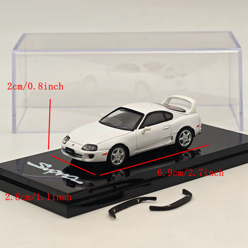 Hobby Japan 1/64 Toyota SUPRA RZ JZA80 with Active Spoiler Parts White HJ642042W Diecast Models Car Collection