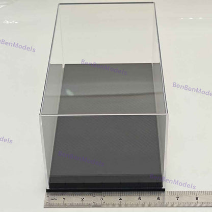 1:18 Model Car Acrylic Case Display box Transparent Dustproof Carbon Fiber Base