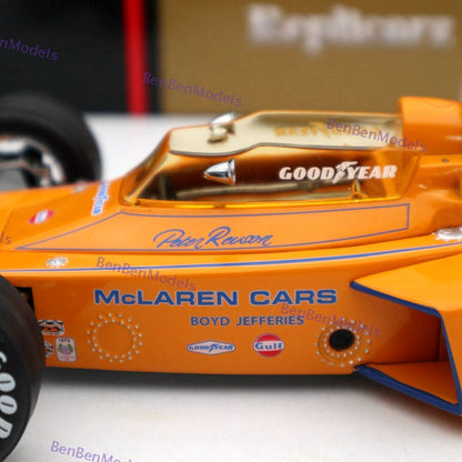 1:18 Replicarz 1972 Indianapolis 500 Peter Revson #12 R184826 Diecast Orange