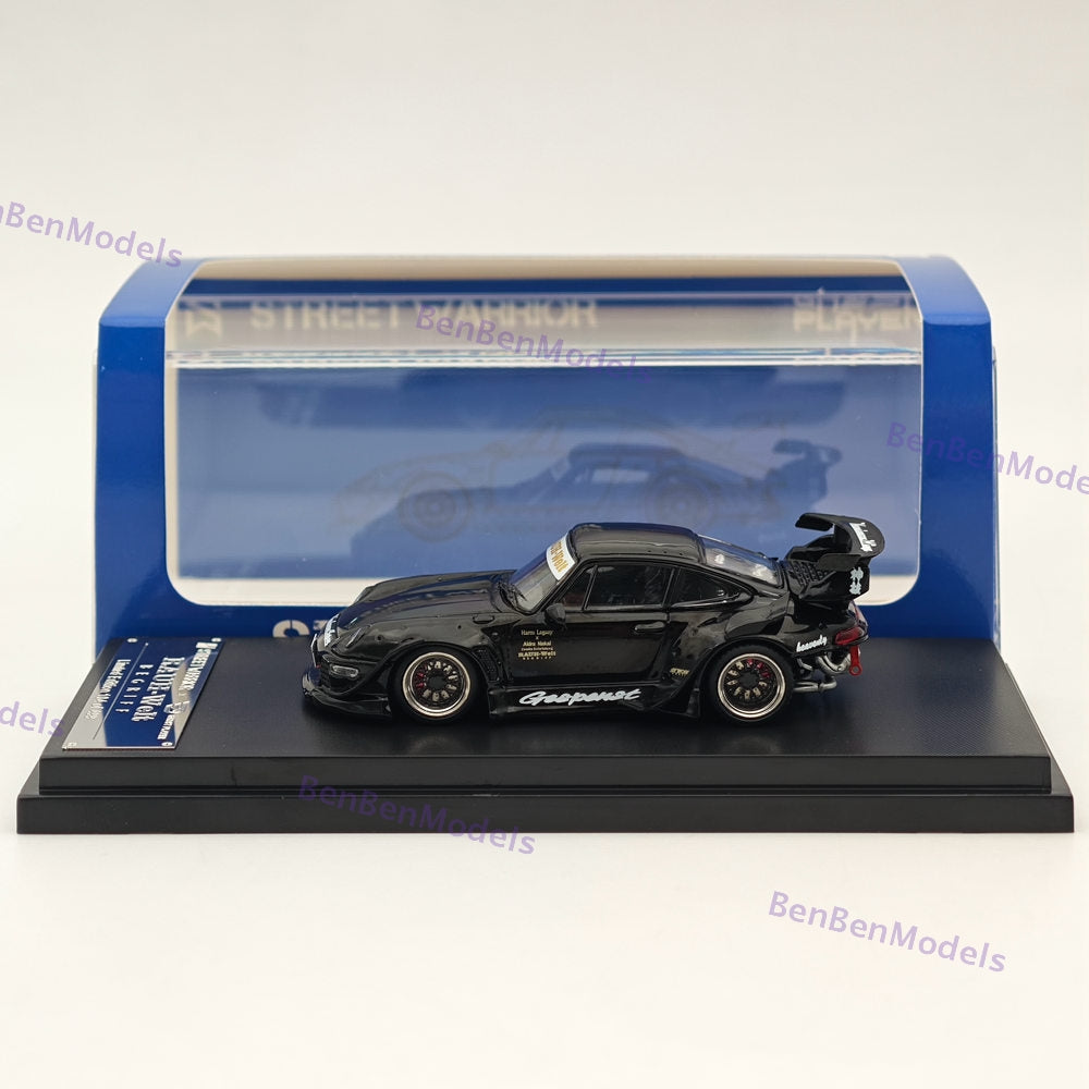 SW 1/64 Porsche RWB 993 Black Sport Car Diecast Model Car Limited Collection