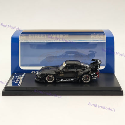 SW 1/64 Porsche RWB 993 Black Sport Car Diecast Model Car Limited Collection