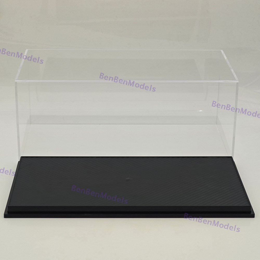 1:18 Model Car Acrylic Case Display box Transparent Dustproof Carbon Fiber Base