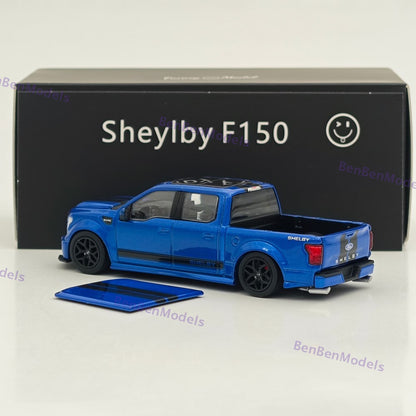 Funny Model 1/64 Ford SHELBY F-150 Shelby Super Snake Pickup Diecast Model Blue
