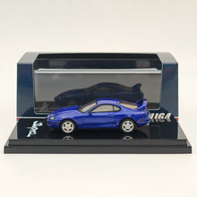 Hobby Japan 1/64 Toyota SUPRA RZ JZA80 avec pièces de spoiler actif Bleu HJ642042BL Modèles moulés sous pression Collection de voitures 