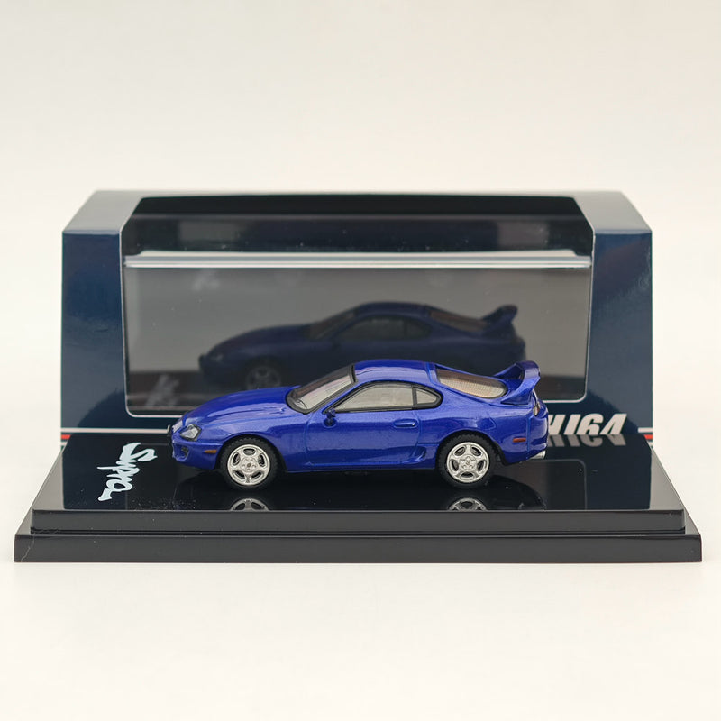 Hobby Japan 1/64 Toyota SUPRA RZ JZA80 with Active Spoiler Parts Blue HJ642042BL Diecast Models Car Collection