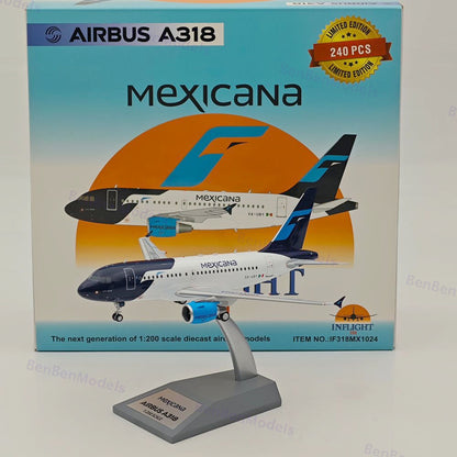 1:200 Mexicana Airbus A318 / XA-UBY / IF318MX1024 / INFLIGHT 200 / WITH STAND