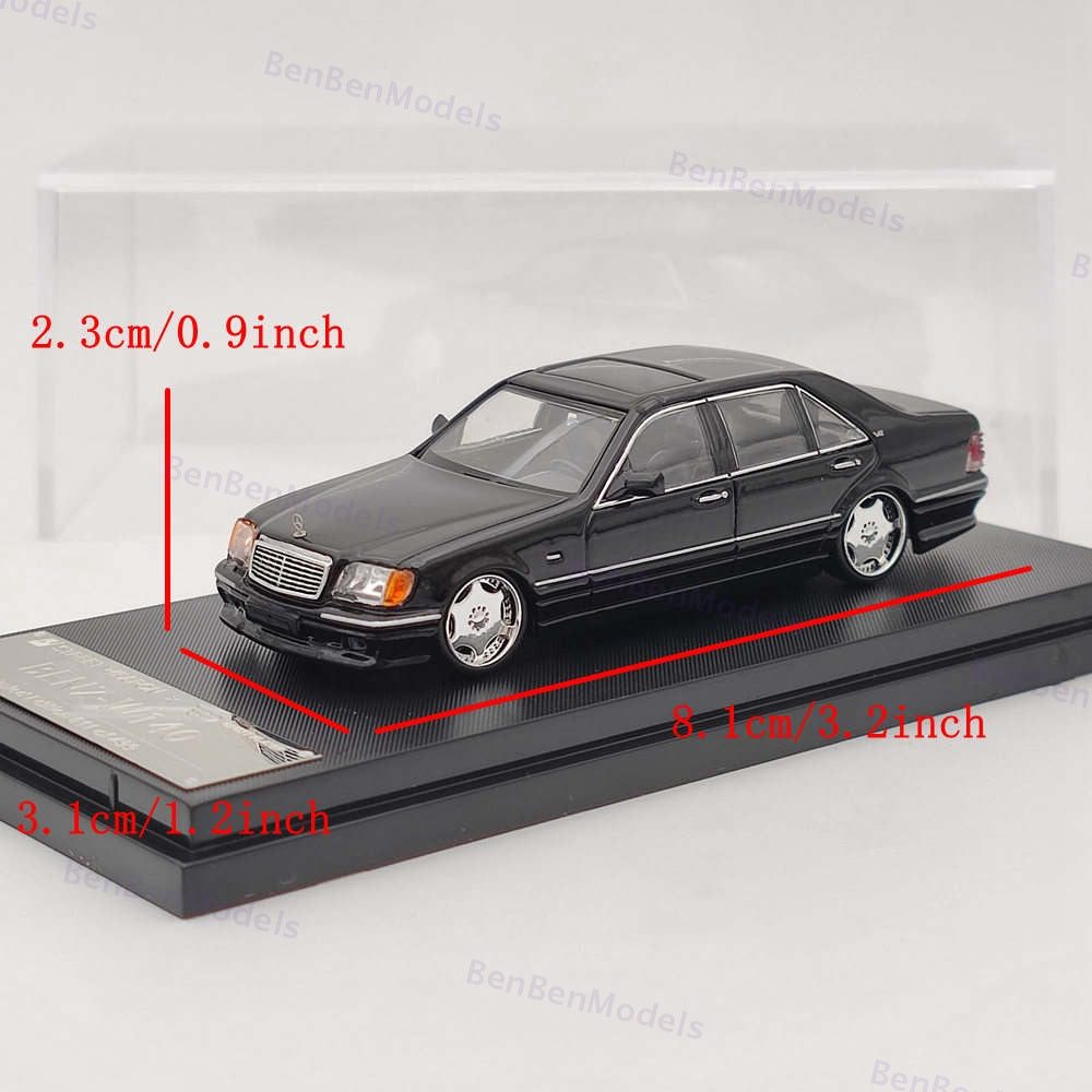 Street Weapon 1:64 Benz W140 S600 Black Limited 499 Diecast Model Car Collection