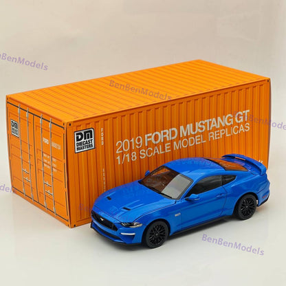 DM 1/18 Scale Model Replicas Ford Mustang GT 2019 Widebodykit Pack RHD Blue