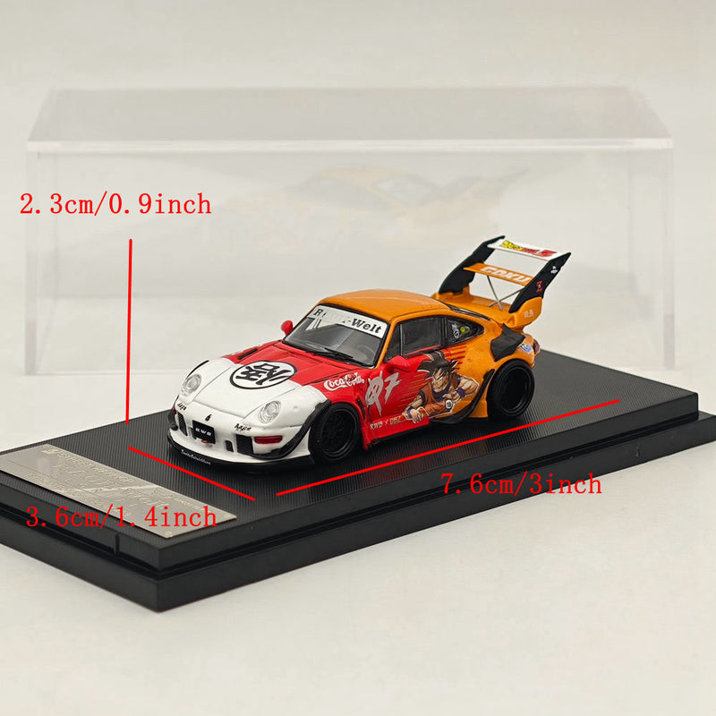 Street WARRIOR SW 1:64 Dragon Ball RWB 993 911 Racing Sports Pink Model Diecast Metal Car Collection