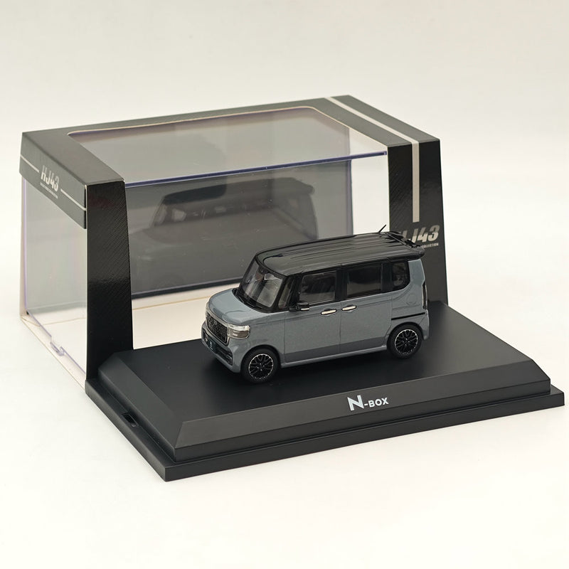 Hobby Japan 1/43 Honda N-BOX Custom Slate Grey Pearl & Black HJ431006GP Diecast Model Car Limited Collection