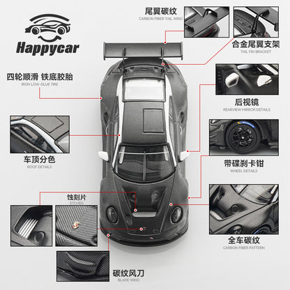 911 GT3 R Full Carbon Fleet Delivery Version Happycar HC 1:64 Alloy Car Model