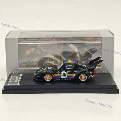 1:64 SW 911 RWB 993 Apple #89 Racing Sports Model Matt Black Diecast Model Car