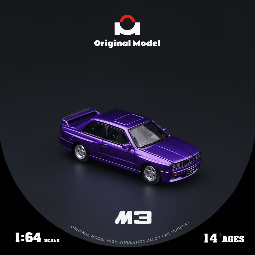Pre order original model 1:64 E30 M3 Bootable cover supercar Phantom Purple Alloy Limited Collection Edition