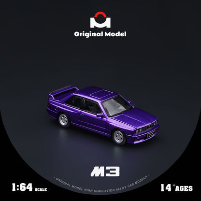 Pre order original model 1:64 E30 M3 Bootable cover supercar Phantom Purple Alloy Limited Collection Edition
