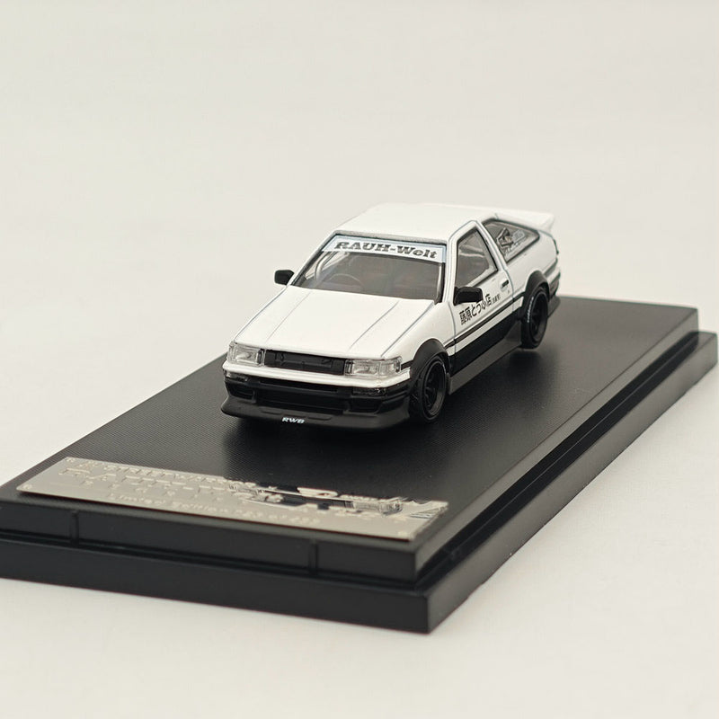 1/64 STREET WARRIOR RWB AE86 Fujiwara Livery White Diecast Models Car Collection