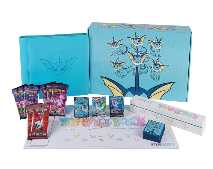 Coffret cadeau Pokémon TCG S-Chinois 2024 Eevee GX Aquali Box Exclusif Neuf et Scellé 