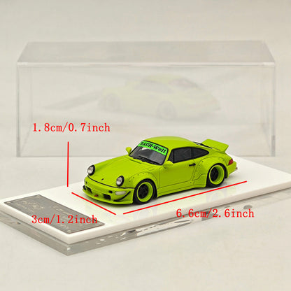 XKE Porsche 1/64 RWB rauh-welt BEGRIFF, modèles de voiture en résine vert pomme, collection limitée, cadeau automobile, 964