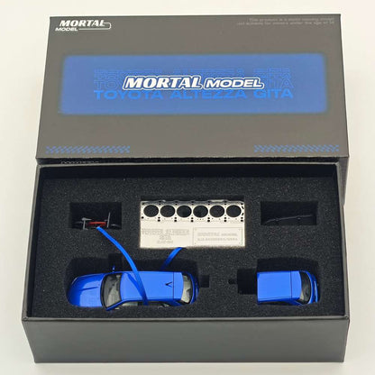 Mortal 1:64 TOYOTA ALTEZZA GITA ELIXIR Trailer Set JDM Alloy Diecast Car Models Collectible Gifts 999 PCS