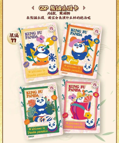 Cartes amusantes Kung Fu Panda, cartes authentiques en papier, collection, boîte de 10 films, nouveauté