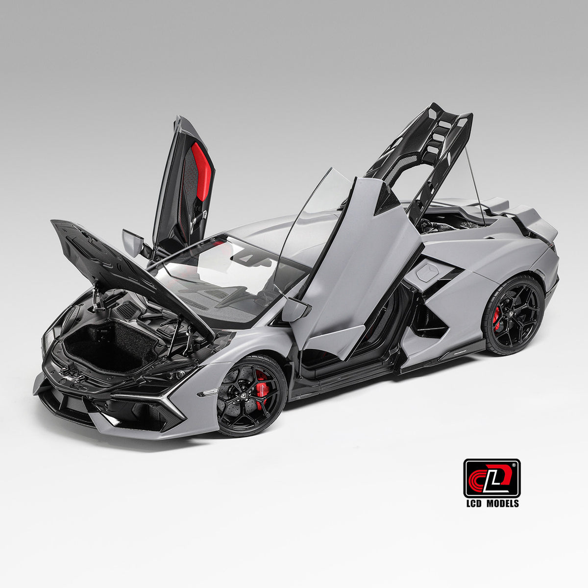 New Revuelto Renaissance Daniel LCD 1:18 Alloy Full Open Simulation Car Model Gray