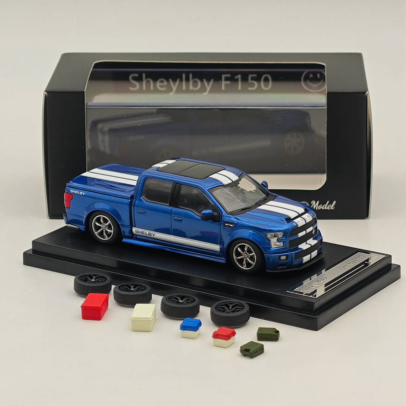 Funny Model 1/64 Scale Ford SHELBY F-150 Shelby Super Snake Pickup Diecast Blue