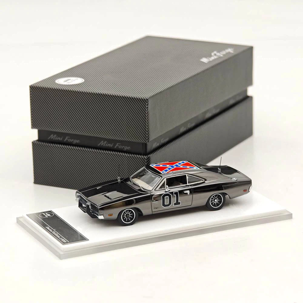 Limited Chrome Silver-Gray 1:64 General Lee Charger Mini Forge Diecast Model Car