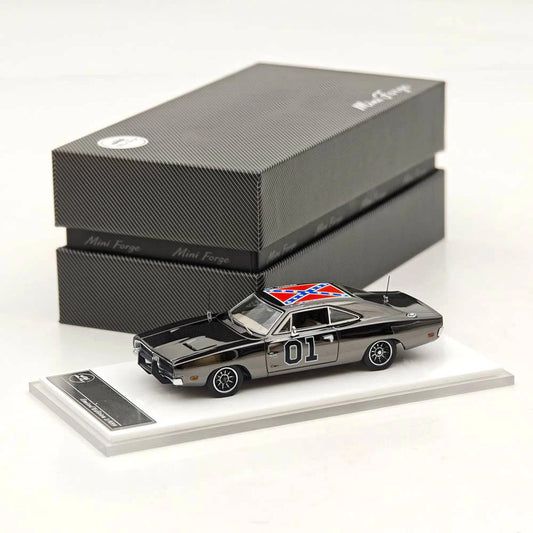 Limited Chrome Silver-Gray 1:64 General Lee Charger Mini Forge Diecast Model Car