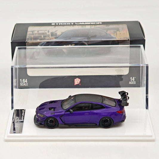 Street Weapon SW 1/64 M4 G82 GTR Lightning Purple Full Widebody Kit Diecast Model Car Limited Edition