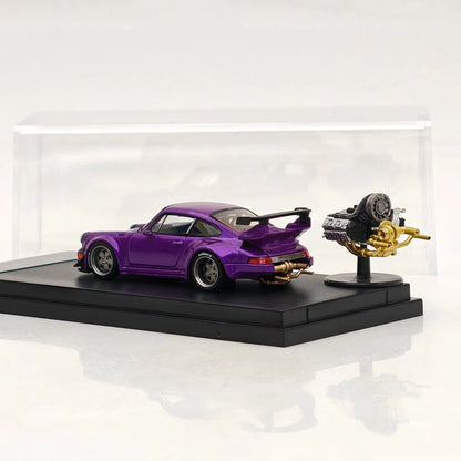 STREET WARRIOR SW 1:64 RWB 964 Purple Classic Sports Model Diecast Metal Car Limited Collection