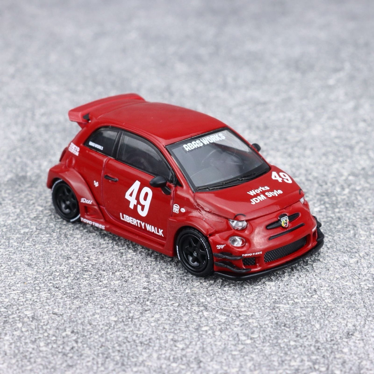 MINI GT 1:64 FIAT Abarth 595 LBWK Miniature de voiture moulée sous pression 963 #49 Cadeaux de collection de course en boîte