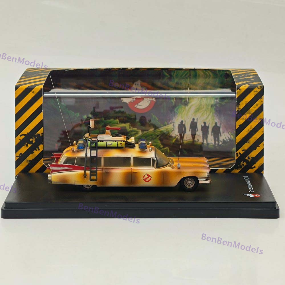 1:64 YS Ghostbusters Ecto-1 Dirty Version Diecast Model Minicar Limited