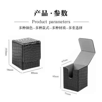Strong Magnet PU Card Deck Box Crocodile Grain Trading Card Storage Box For Collectible Game Cards