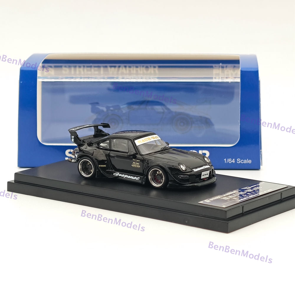 SW 1/64 Porsche RWB 993 Black Sport Car Diecast Model Car Limited Collection