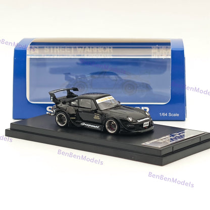 SW 1/64 Porsche RWB 993 Black Sport Car Diecast Model Car Limited Collection