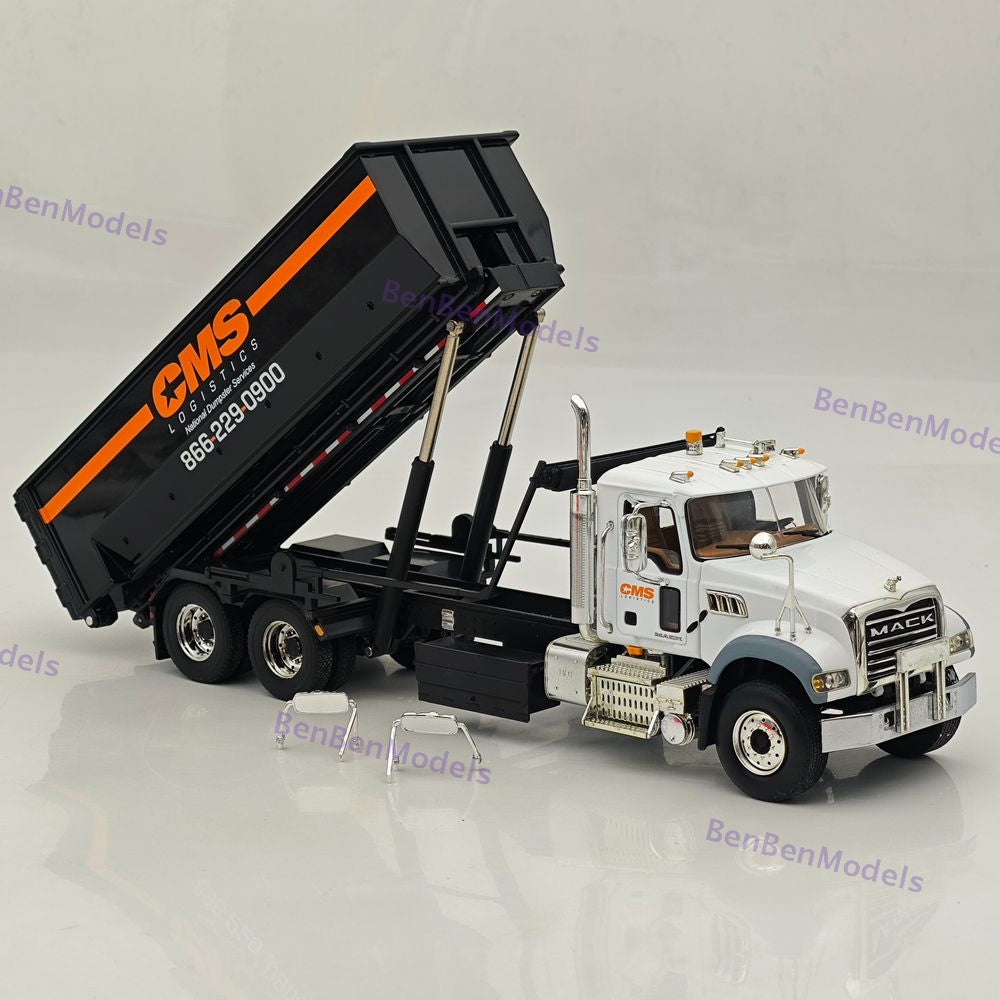 1:34 FIRST Mack Granite with Tub-Style Roll-Off Container DIECAST 19-4054 Used