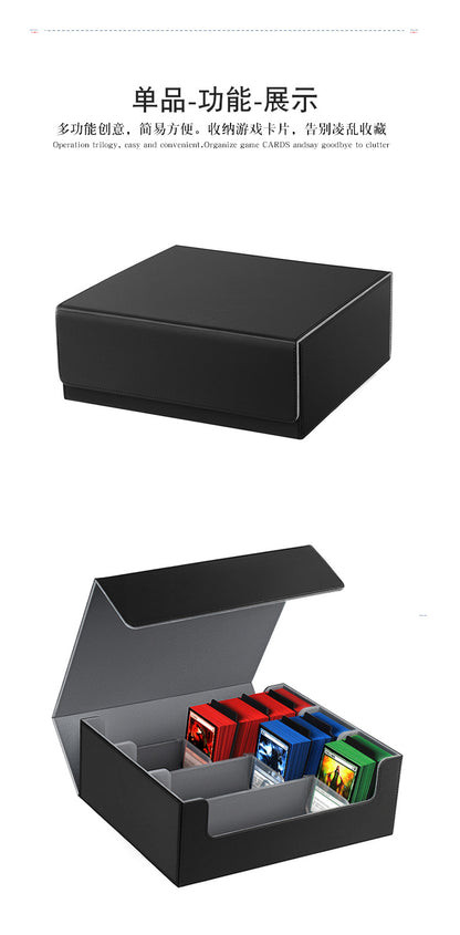 3 Grid PU Leather Magnetic Trading Card Storage Box 1800+ Cards with Separators