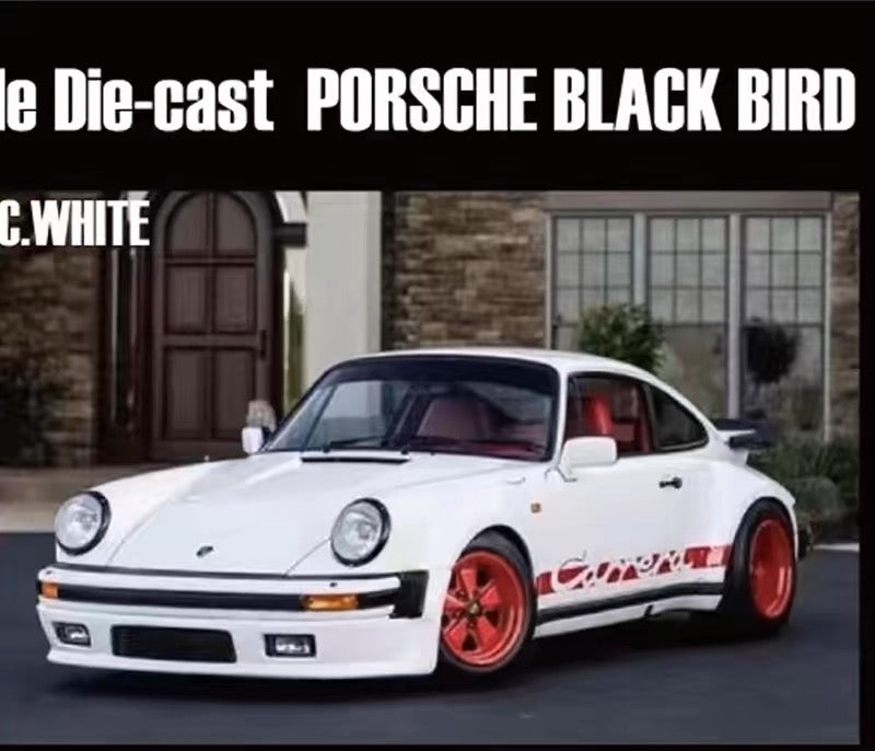 Master 1:64 pour Porsche 930 Turbo Black Bird Jouets moulés sous pression Modèles de voitures Collection Cadeaux Édition limitée 